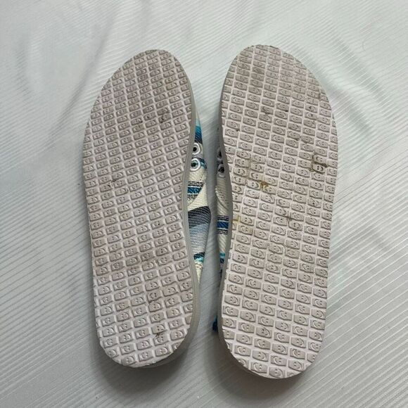 Sanuk You Got My Back Blanket Blue Striped Slides Surfer Shoes Size 9 - Picture 8 of 8